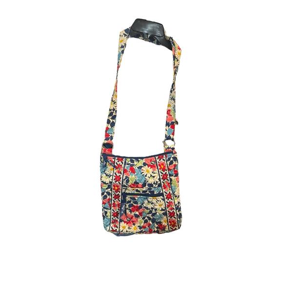 Vera Handbags - Vera Bradley Womens Scattered Wildflowers Crossbody Bag Blue Fabric Quilted GUC